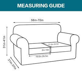 Turquoize 3 Piece Sofa Covers for 2 Cushion Couch Sofa Slipcover Soft Couch Cover for Dogs-Washable Sofa Furniture Covers with 2 Individual Cushion Covers, Jacquard Fabric (Loveseat, Dark Cyan)