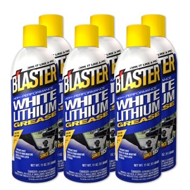 B'laster 6-16-LG High-Performance White Lithium Grease Low-Friction Lubricant and Heavy-Duty Oxidation Protection, 11 Ounce, Pack of 6