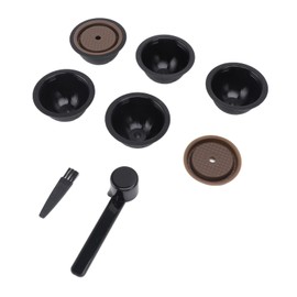 Refillable Coffee Pods, Reusable Capsule Set, Washable, Compact with Lid for Home (Black)