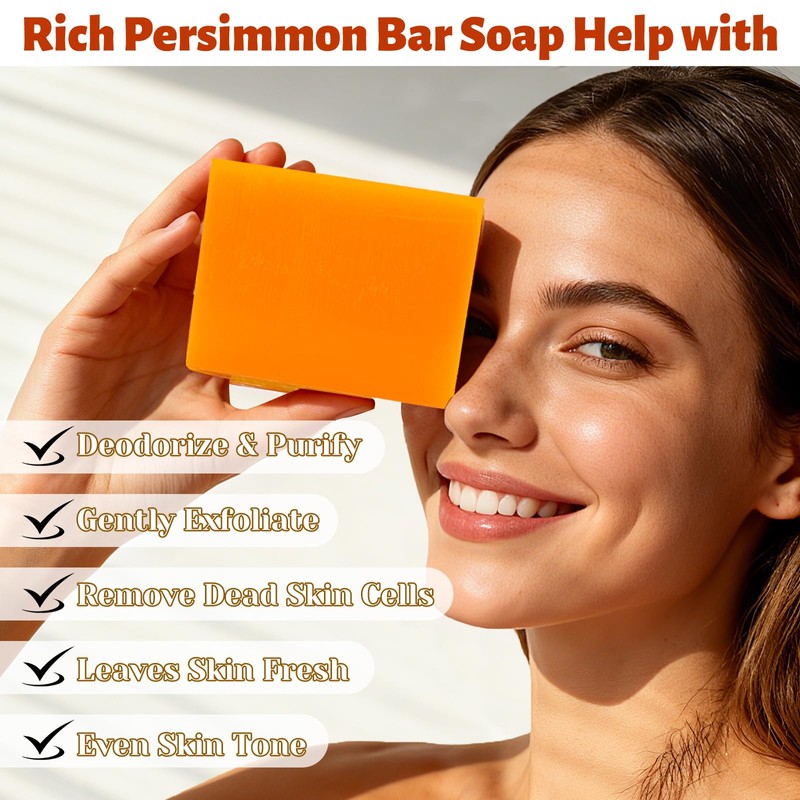 Joanssore 6 PCS Persimmon Soap for Old People Smell, Long