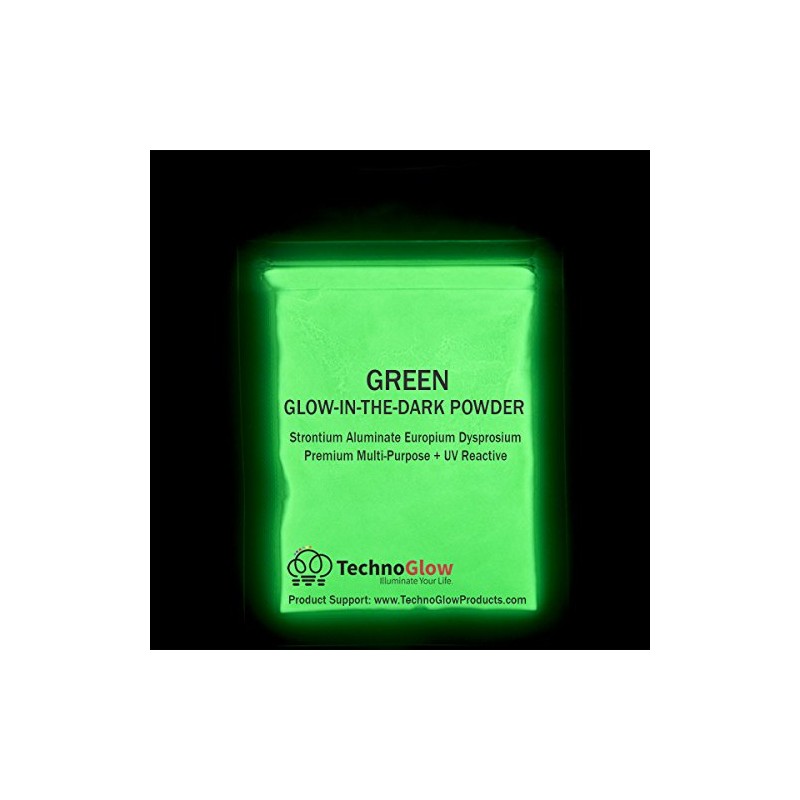 Green Glow in The Dark & UV Powder; 100-150 Microns