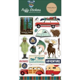 American Crafts Carta Bella - Outdoor Adventures Puffy Stickers 3D Autumn Cards Planner