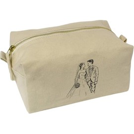 'Wedding Couple' Canvas Wash Bag/Makeup Case (CS00039227)