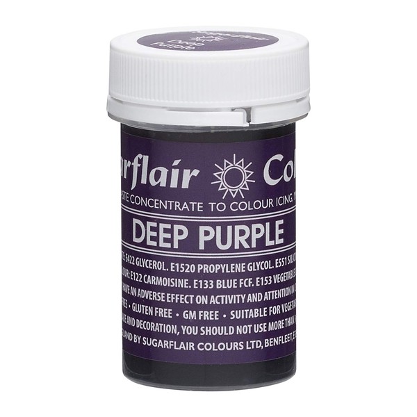 Sugarflair DEEP PURPLE Paste Gel Edible Food Colouring Colour Icing