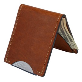 Front Pocket Slim Bifold Wallet for Men | Made in USA | Premium Full Grain Leather Men’s Wallet with Minimalist Design | Rio Latigo Brown