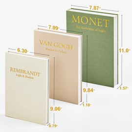 JARLINK Aesthetic Decorative Books, Set of 3 Linen Faux Books for Coffee Table, Bookshelf or Mantle Decor, Stylish Book Storage Boxes for Home Decor, Photo Organization, and Keepsake Storage