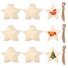 Wooden Christmas Ornaments - 30PCS Wood Baubles & Slice Tree Hanging Decorations for DIY Crafts & Xmas