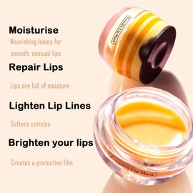 Lip Mask Honeybalm Lip Balm, Propolis Moisturizing Lip Care Cream for Day&Night Lip Care, Lip Line Reduce, Hydrate & Plump Dry, Chapped Lips