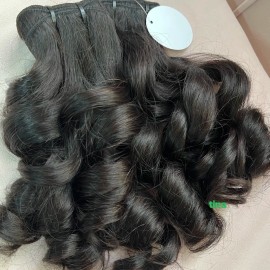 Unprocessed Hair Bundle 100% Human Hair Extension Natural Wavy Raw Human Hair Burmese Curly Indian Curly BabyCurly BouncyCurlycolor: Afro Kinky, Stretched Length: 20 Inches