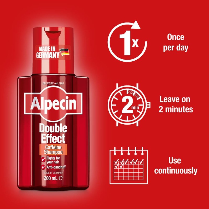 Alpecin Double Effect Shampoo 2x 200ml | Anti Dandruff and