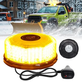Nrgedzam 1PCS Beacon Light, Roof Top Emergency Strobe Lights, Amber Beacon Light, 96 LED Trailer Lights Magnetic, Caution Lights with Magnetic for Truck Trailer Forklift Tractor Golf Carts