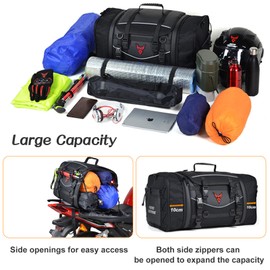 MIGHTYDUTY Motorcycle Tail Bag Expandable Large Capacity 45-60L Motorcycle Luggage Bag Waterproof 1200D Oxford Fabric Multifunctional Motorcycle Bag For Back Seat M