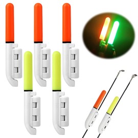 Pack of 5 Fishing Light Sticks, Fishing Alarm Light LED, Glow Sticks for Fishing Rods, Bite Indicator Set, Glow Stick, Flexible Glow Stick Holder, Waterproof Night Fishing Bite Alarm Glow Stick