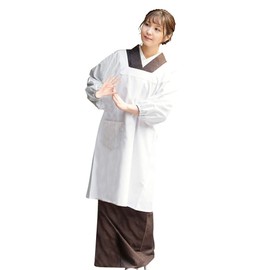 [KIMONOMACHI] Original Kappo Clothing, White, Plain 33.5 inches (85 cm), 39.4 inches (100 cm), Stylish Simple Design, Cute, Japanese Clothing, Kimono Kappo, Classic Apron, white