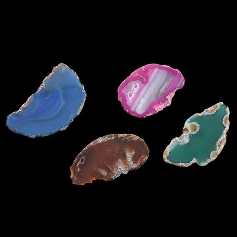 fengshuisale 1 pc Agate Geode Polished Irregular Crystal Slice Brazil