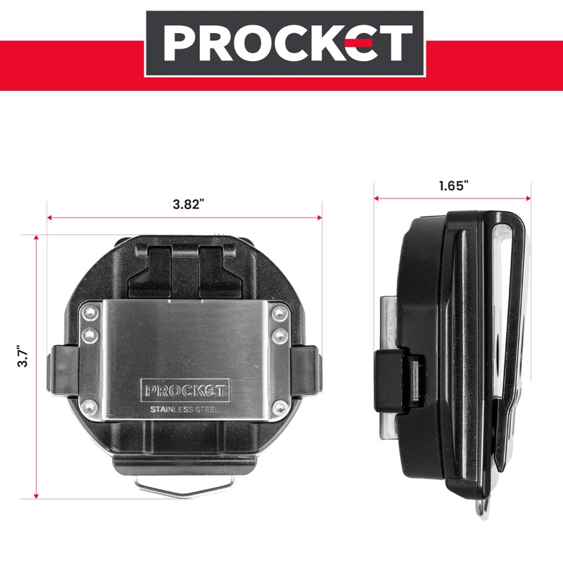 PROCKET Universal Tape Measure Holder, Rotating Lock Function,Works with Any