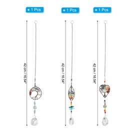 PATIKIL Crystal Suncatchers,1 Set Hanging Tree of Life with Prisms Drop Pendant for Indoor/Outdoor Window Car Garden Wedding Birthday Party Decor,Colorful