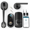 SMONET Front Door Lock Set with Handle, Smart Fingerprint Keyless
