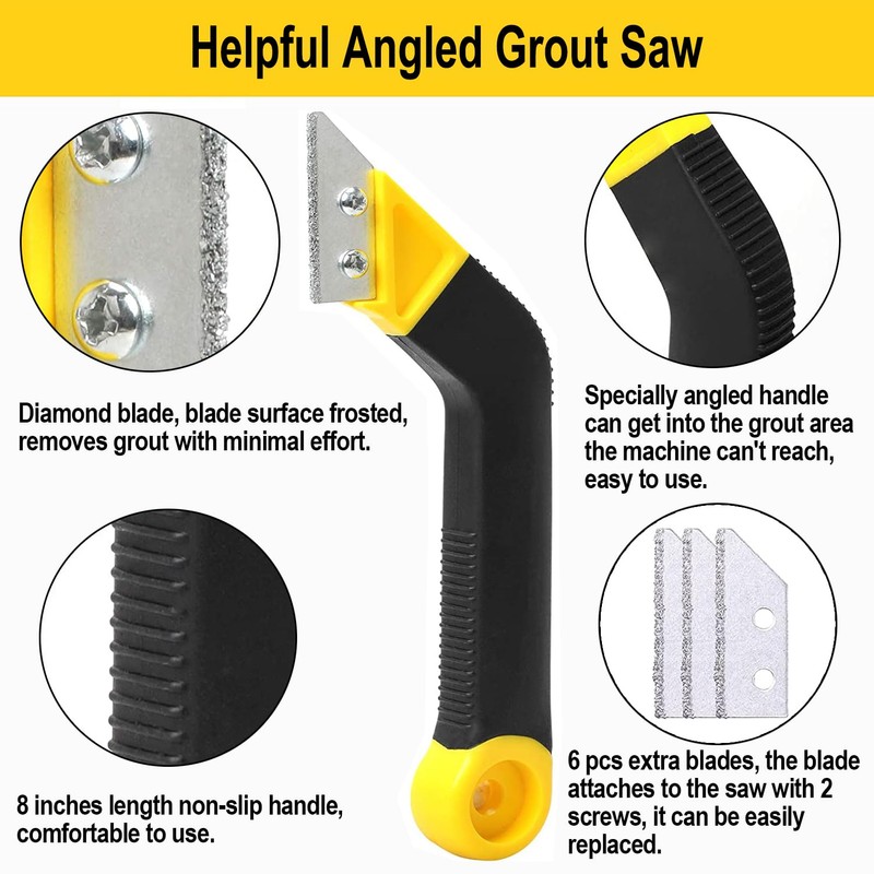 LABOFiC 14pcs Grout Removal Tool Kit, 2 Tile Grout Saws