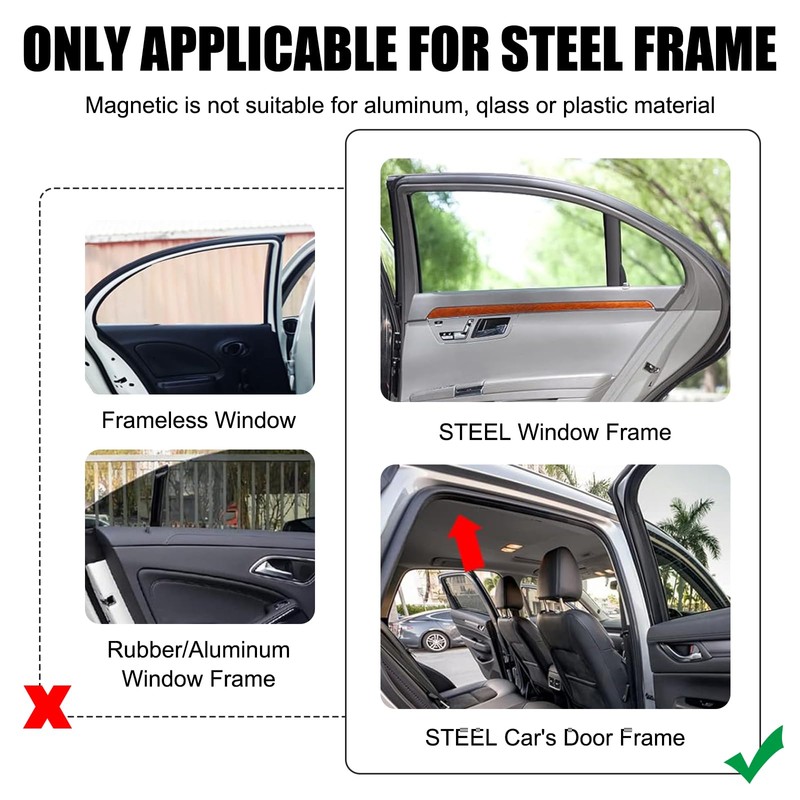 Pack of 4 car window sun protection, privacy protection, UV