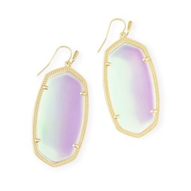 Kendra Scott Danielle Drop Earrings for Women, Fashion Jewelry, 14k Gold-Plated, Iridescent Dichroic Glass