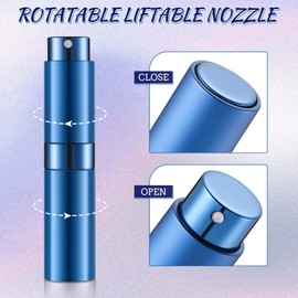 Remerry 15 Pcs 8 ml Perfume Atomizer Refillable Small Perfume Spray Bottle Empty Travel Cologne Sprayer Portable Mini Pocket Perfume Dispenser with 5 Funnel 5 Pump Transfer Tool (Classic Colors)