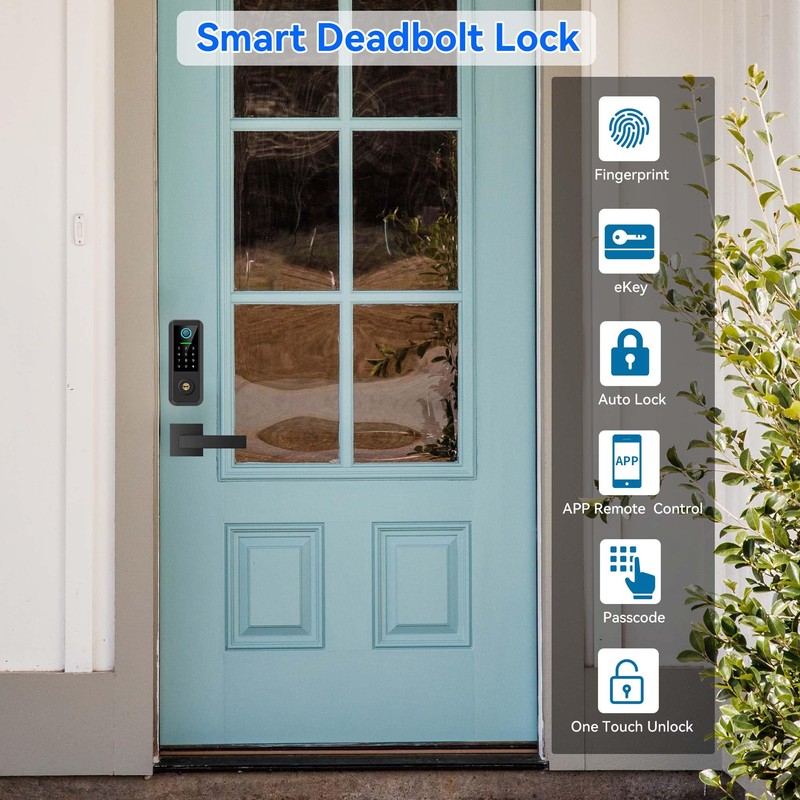 Yosimika Keyless Entry Door Lock with Handle Set,Smart Front Door