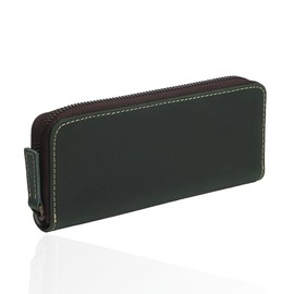 Kameto-Kaban Genuine Leather Pencil Case, Fits 2 Pens, For Adults, Students, Men, Women (2 Pens, Blue)