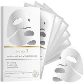 ISTON Ultra-Moisturizing 6-Piece Bio-Collagen Deep Anti-Wrinkle Lifting Mask, a nighttime moisturizing mask for all skin types - minimizes pores, enhances elasticity, firms