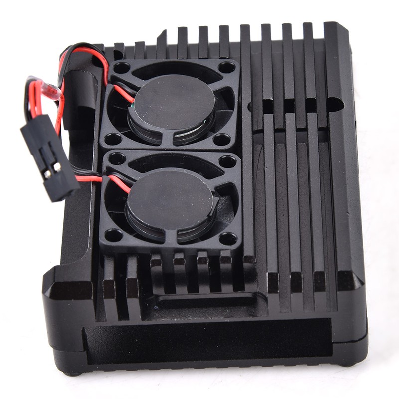For Raspberry Pi 4B Black Aluminum Alloy Protective Box Enclosure