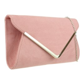 Girly Handbags Womens Envelope Clutch Bag (Light Pink)