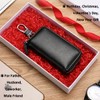 WESTONETEK Unisex Mens Womens Premium Leather Car Key Holder Bag