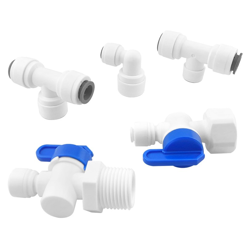 Ctyjia 1 Pcs RO Water Filter Fitting, Shut-Off Ball Valve,