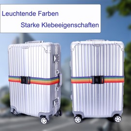 Pack of 2 Luggage Strap with Lock, Suitcase Strap Striking, Durable Webbing with High Density, Luggage Strap Ideal Over Cross, Includes 2 Name Tags