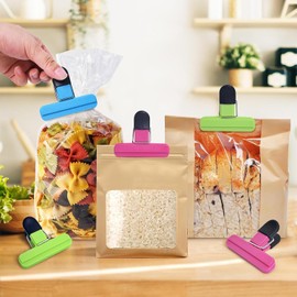 Clips para Bolsas de Alimentos 12 Piezas, pinzas de cocina para cerrar, chip bag clips con Agarre Hermético, Adecuado Para Bocadillos, Cocina Familiar, Oficina