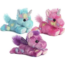 Aurora Bundle of 3 Soft Plushies - Blueberry Ripple Unicorn, Jellyroll Unicorn, and Tutti Frutti Pegasus