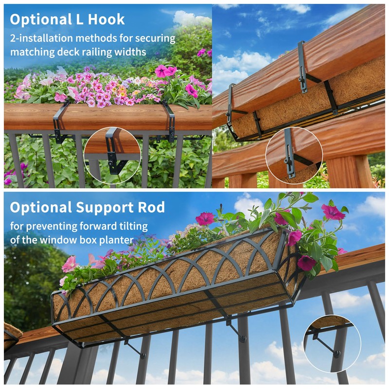 Y&M Window Boxes Horse Trough with Coconut Coir Liner, 30