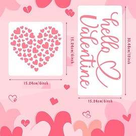 SoulQool Valentinstags-Backschablonen für Kekse, Brot, Kuchen, Kaffee, Kekse, Kuchen, Herzform, Liebe, Schmetterling, Buchstaben-Vorlagen zum Malen auf Holz, Heimdekoration, DIY, Zeichnen, Basteln,