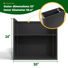GZLVSOW Black Steel Metallic Heavy Planter for Outdoor Plants 30"x12"x24" Outdoor Metal Planter Spliced Flower Pot with Partitions for Outside,Indoor,Garden (Black, 30 * 12 * 24)