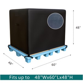 Waterproof Pallet Covers, 420D Heavy-Duty Zipper Pallet Cover to fit Pallets Up to 60" x 48" x 48" Waterproof, Stain-Resistant, Dustproof,Cargo PalletCovers with UV Protection Black