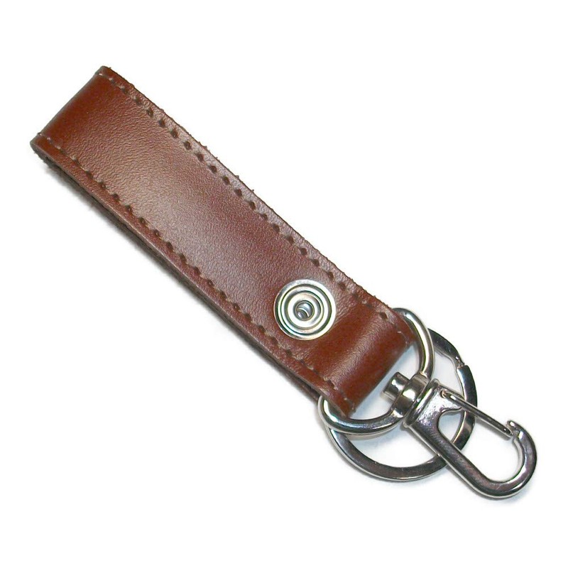 Leather Workshop Satou Key Ring, Genuine Leather, Belt Loop, Nickel,