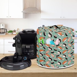 ASQVTIFE Funny Print Electric Pressure Cooker Rice Cooker for Kitchen Delicious Sushi Dust Proof Kitchen Appliance Cover with Top Handle and Pockets Suitable for 6 Quart Air Fryer Cover