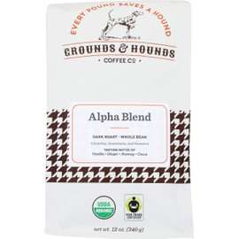 Grounds & Hounds, Coffee Gandh Alpha Blendwhole Bean Organic, 12 Ounce