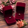 POKOFO Classic Velvet Engagement Ring Box Earring Jewelry Case Gift
