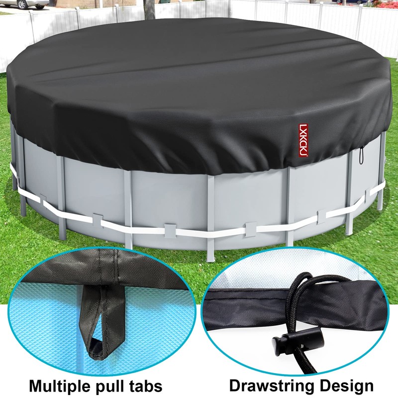LXKCKJ 16 Ft Round Pool Cover, Solar Covers for Above