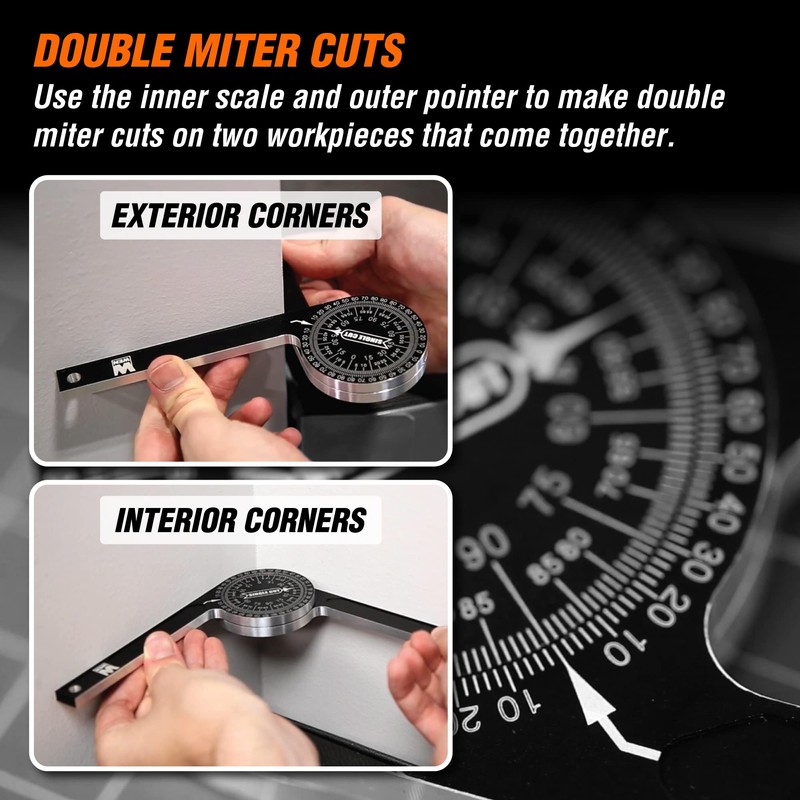 WEN Miter Saw Protractor, 7.25-Inch Aluminum Alloy with Laser-Engraved Scaled