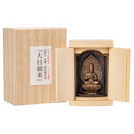 Hisuku Mingon Dainichi Nyorai Buddha Statue with Kitchen (Antique Finish), Kongo Yamama, Prayer, Hirohoku Master, Kurumi, Fuddo Myo, Zodiac Amulet (T00254-L)