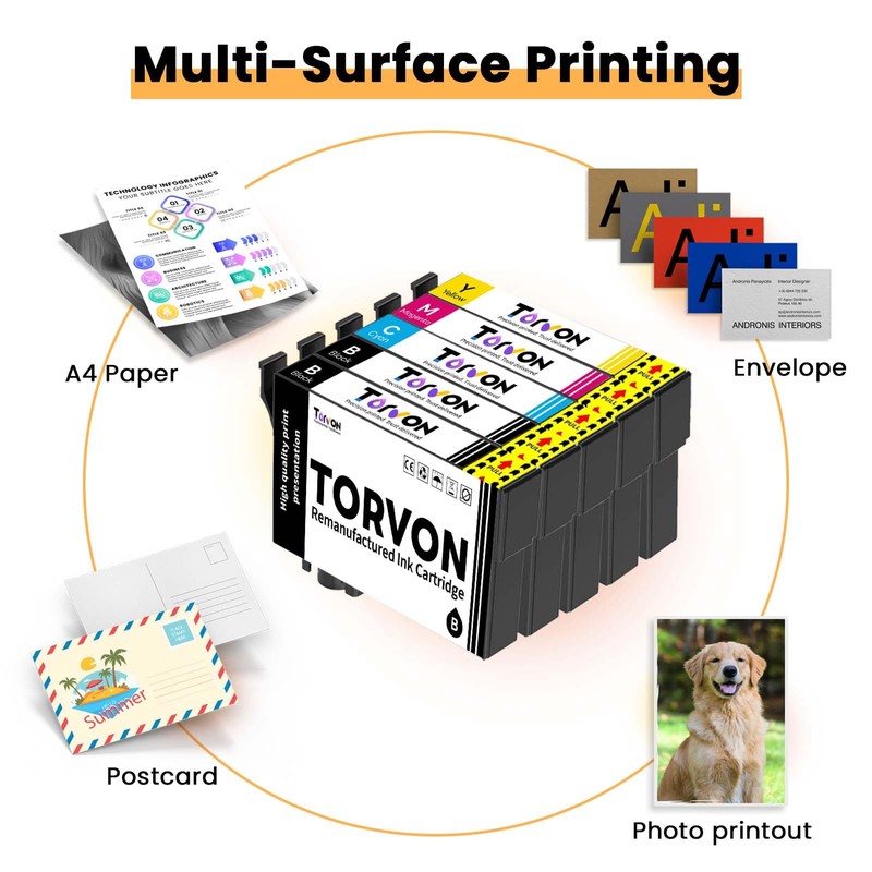 Torvon Torvon Remanufactured Ink Cartridges Replacement for Epson 302 XL