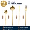 24-Piece Gold Silverware Set Gold Flatware Set for 6, Gold