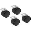 Master double rollers, 42 x 42 mm plate, plastic wheels,